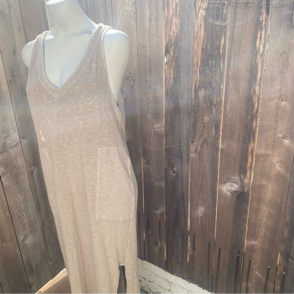 FREE PEOPLE Beach Maxi Dress Sleeveless V Neck Side Slits size medium - Picture 7 of 9
